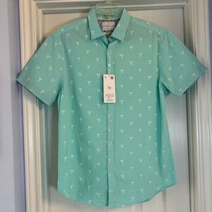 Denim & Flower Ricky Singh Slim Fit Short-Sleeve Button-Down Shirt Sz M NWT